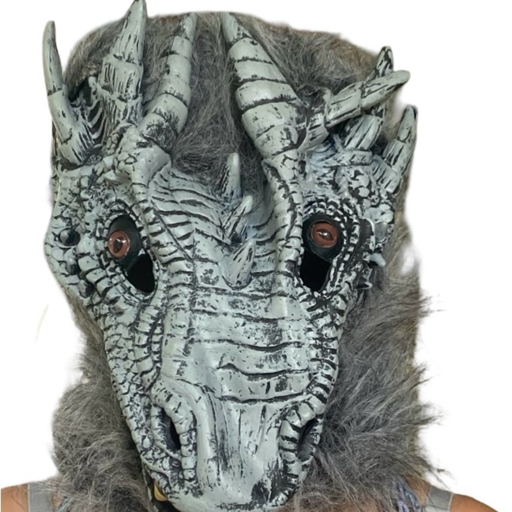 Teen/Adult Dragon Mask - Gray
